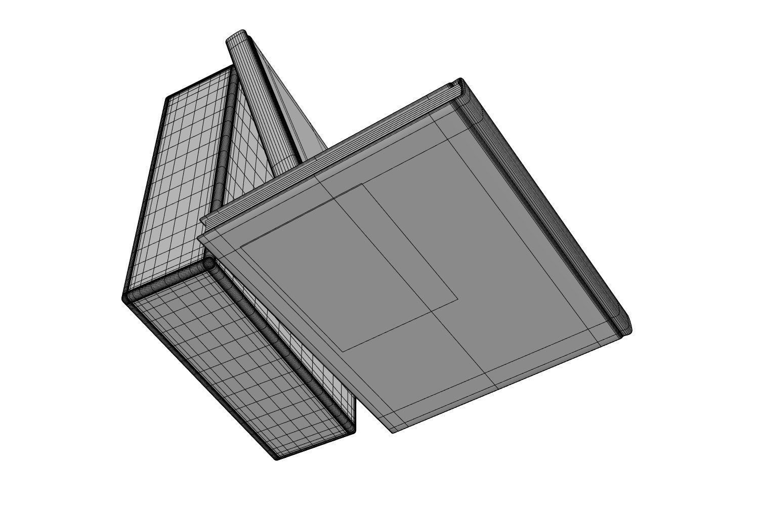 Standing and lying books 3D model_6