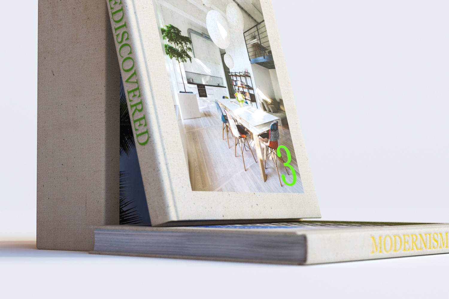 Standing and lying books 3D model_3