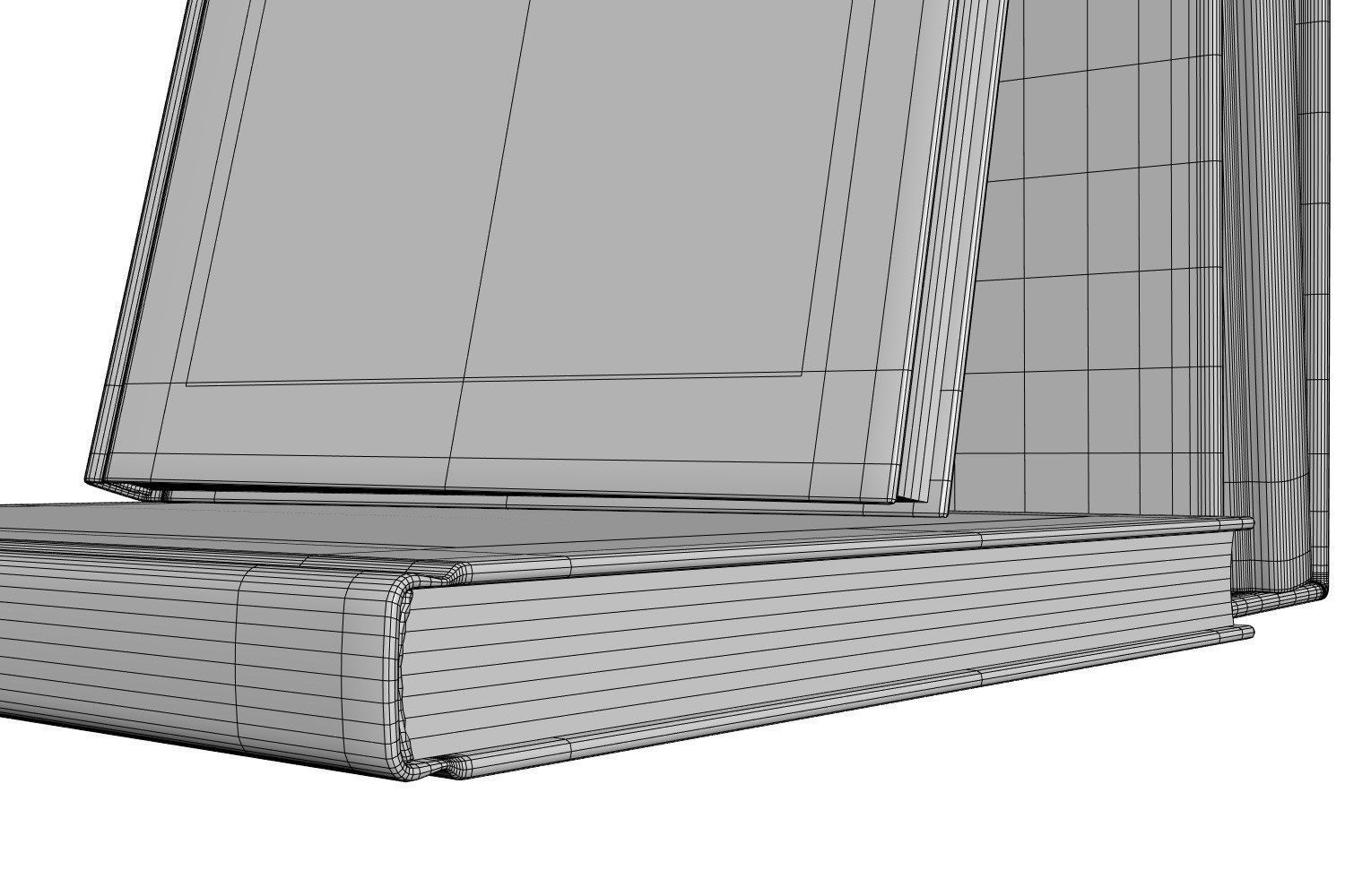 Standing and lying books 3D model_4