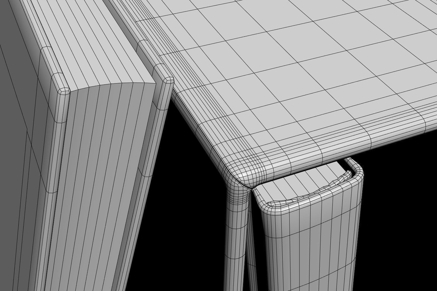 Standing and lying books 3D model_8