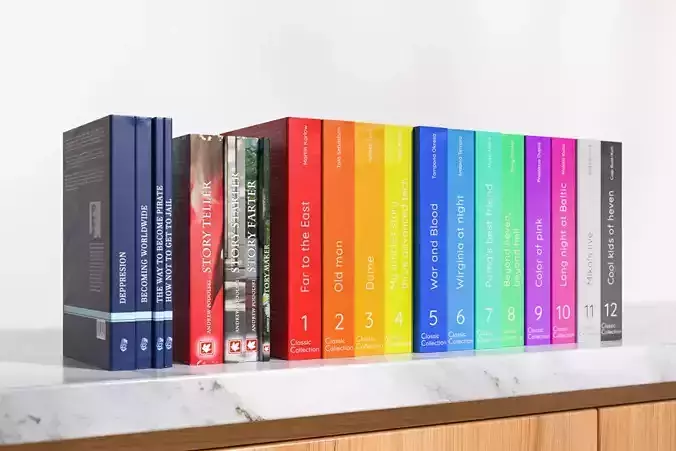 Group of colorul books