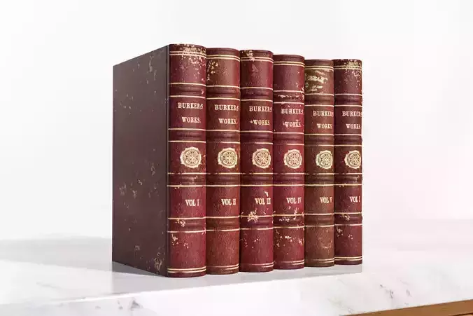 Six books in a brown cover