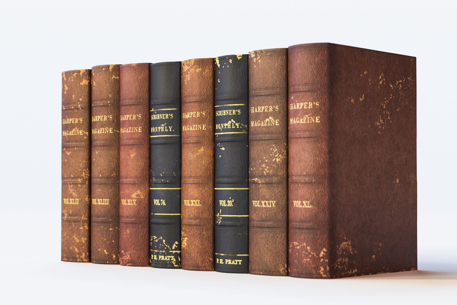 Classic books 3D model_3