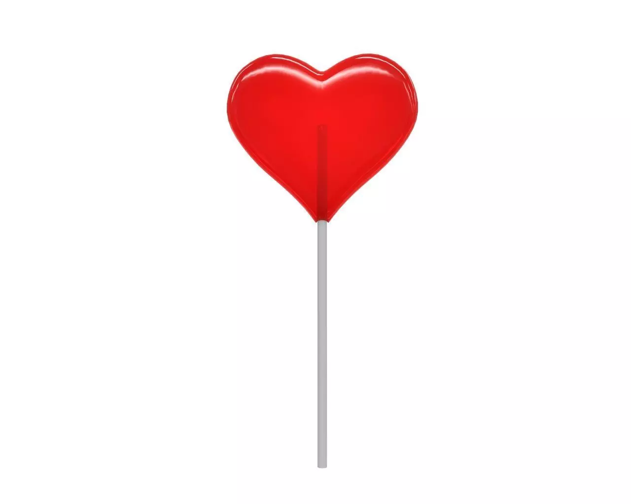 Lollipop red heart candy 3D model_0