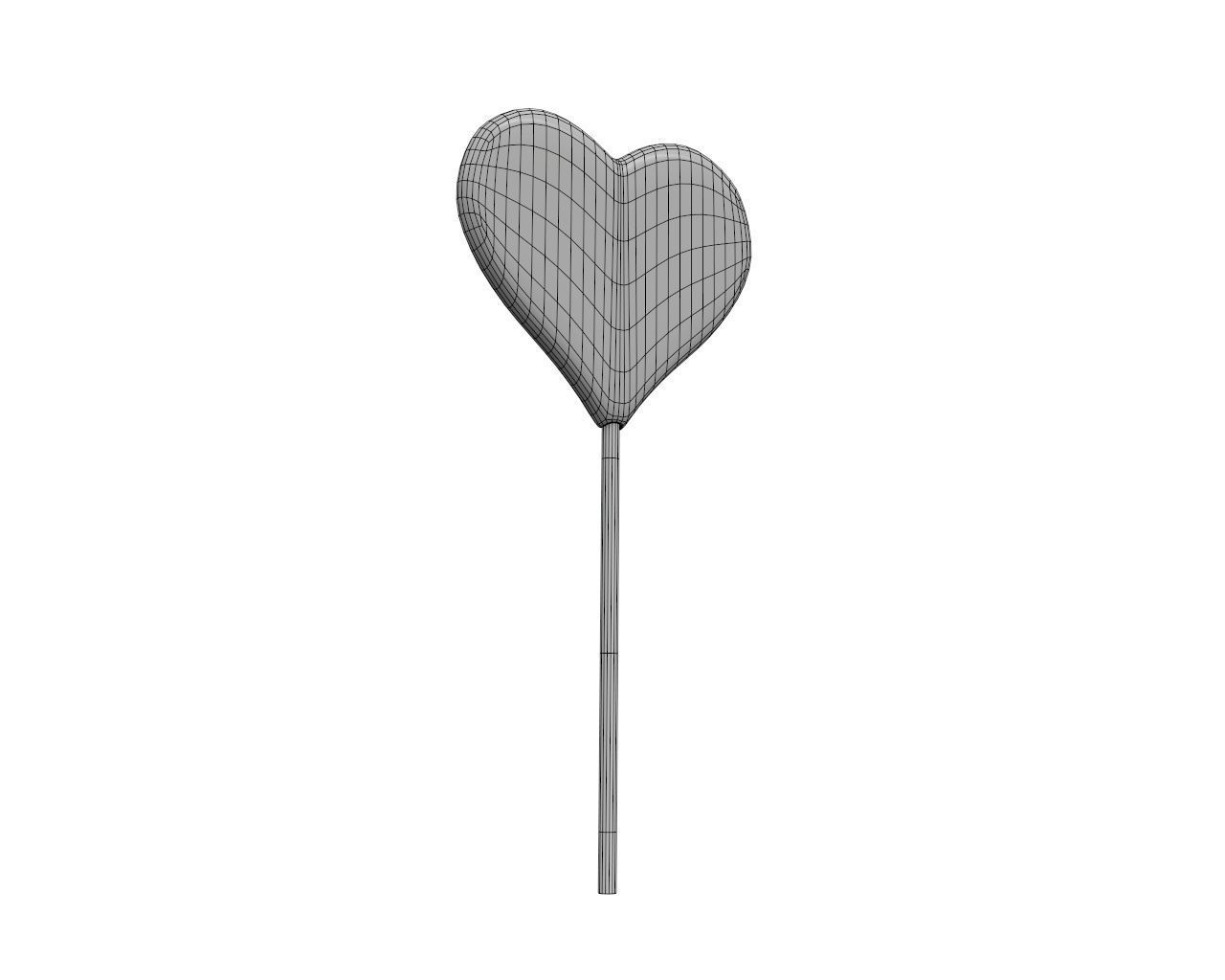 Lollipop red heart candy 3D model_6