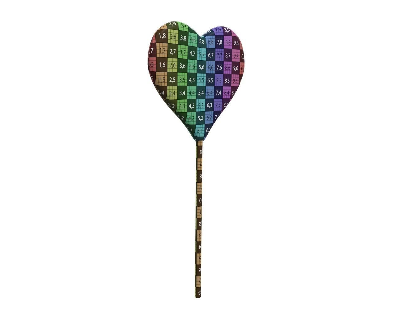 Lollipop red heart candy 3D model_9