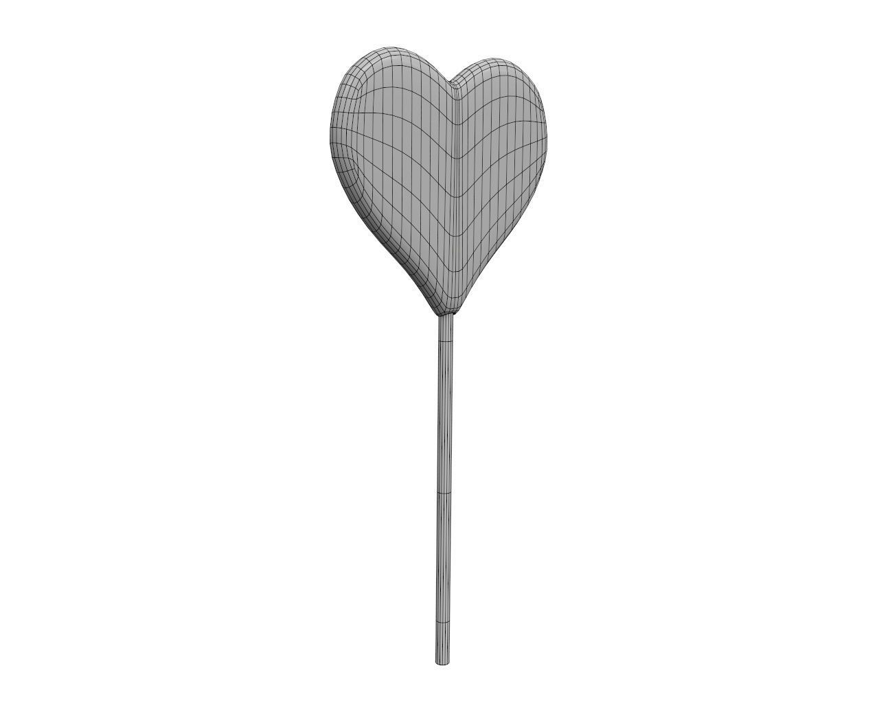 Lollipop red heart candy 3D model_5