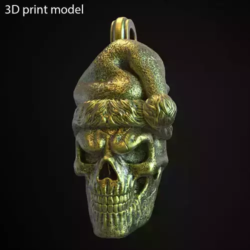  skull pendant jewelry santa claus vol2 3D print model