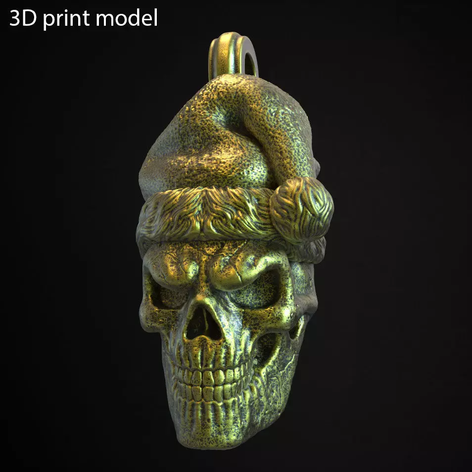  skull pendant jewelry santa claus vol2 3D print model_0