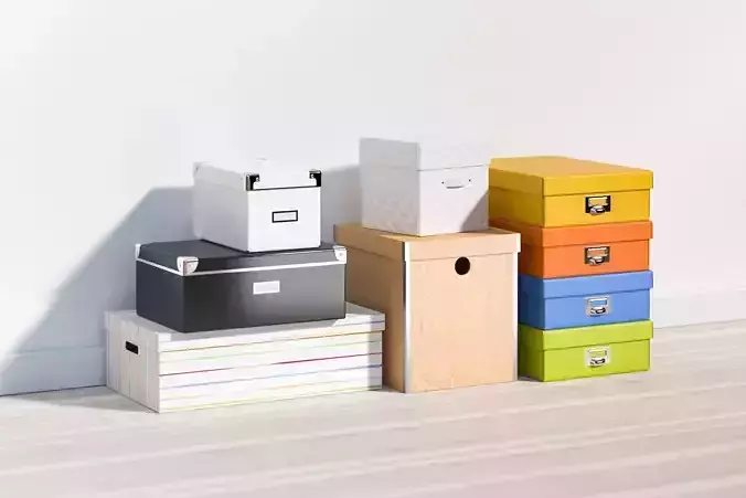 Stock of a colorful box