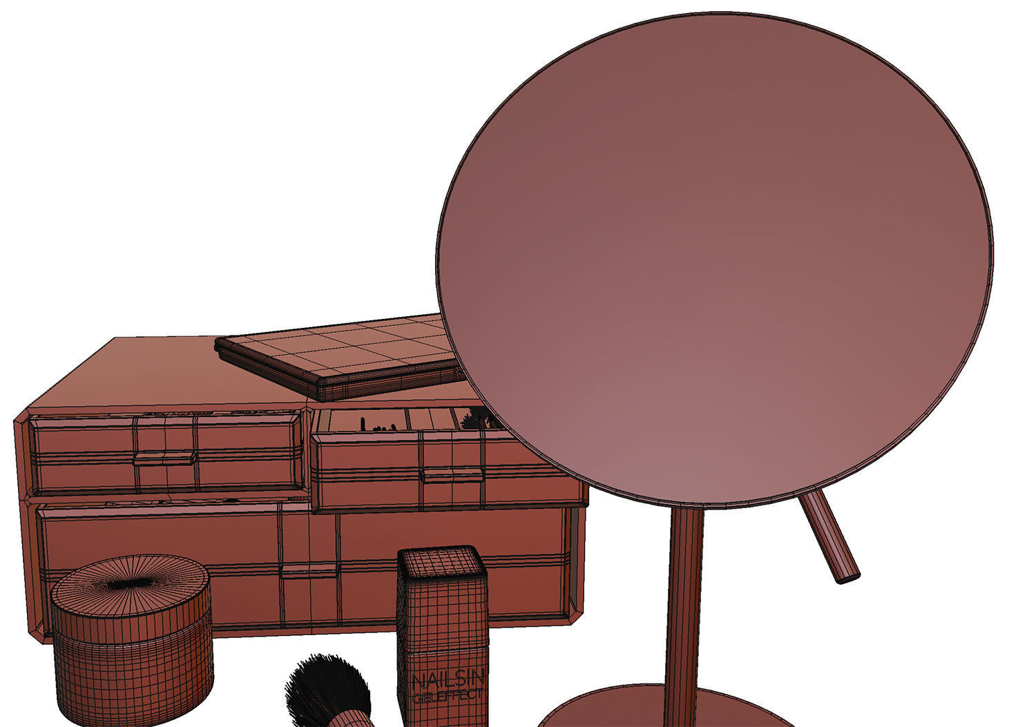 Make-up set with a mirror 3D model_14