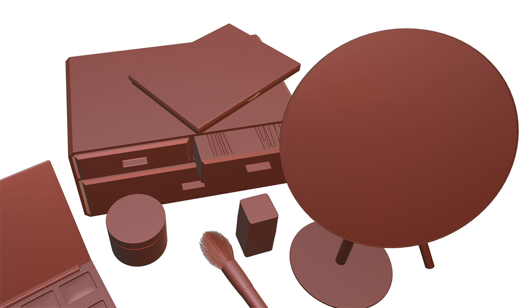 Make-up set with a mirror 3D model_11