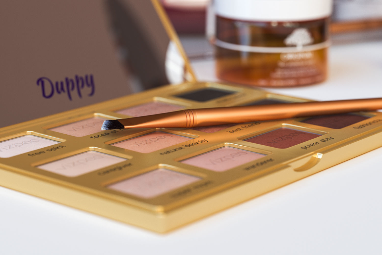 Make-up set with a mirror 3D model_1