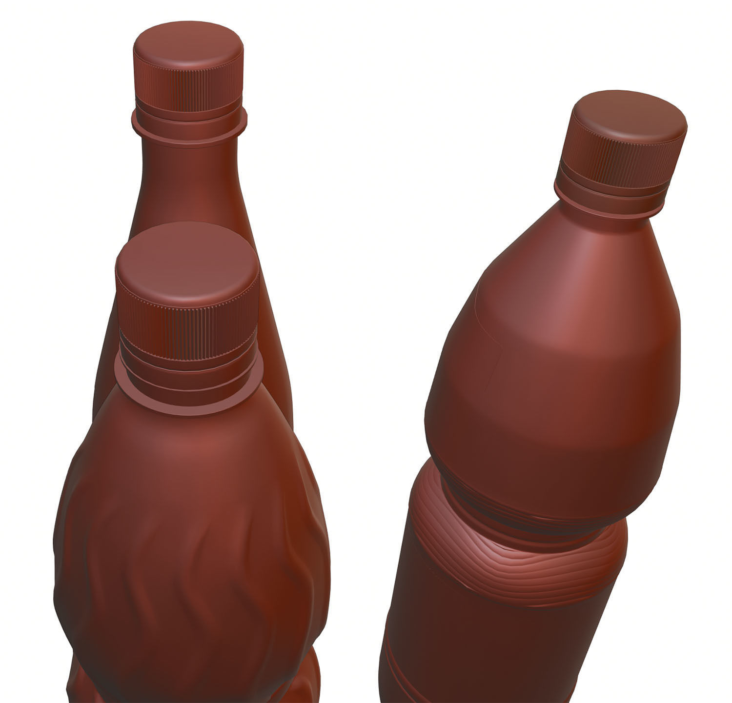 Three bottles with mineral water 3D model_11