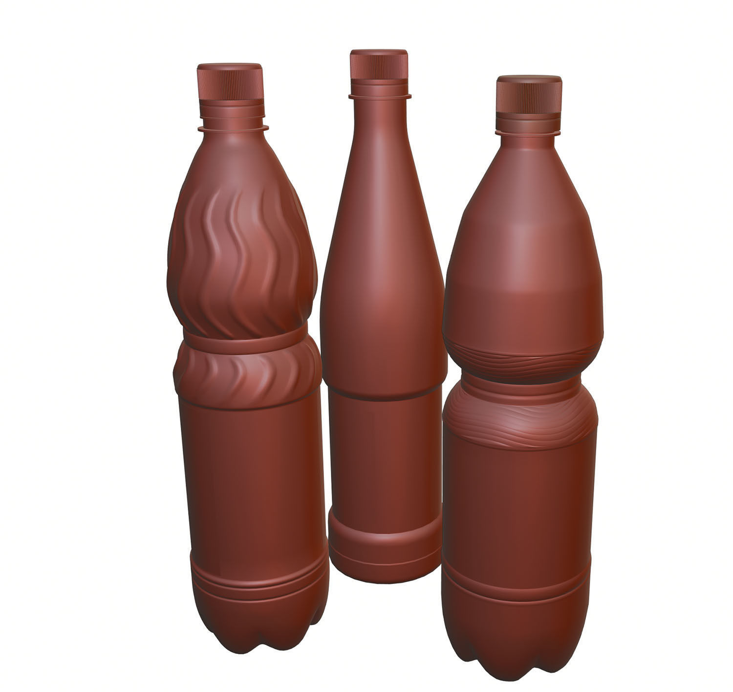 Three bottles with mineral water 3D model_9