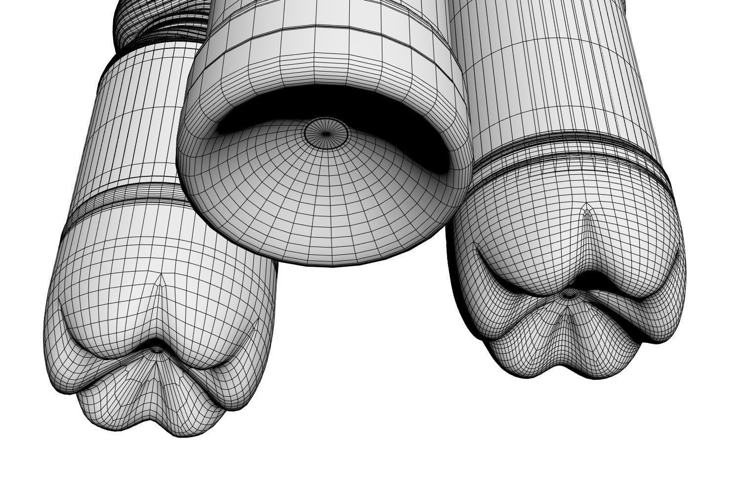 Three bottles with mineral water 3D model_5