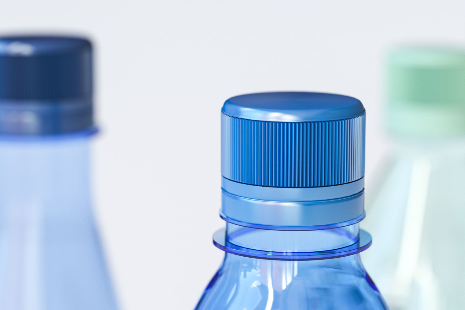 Three bottles with mineral water 3D model_2