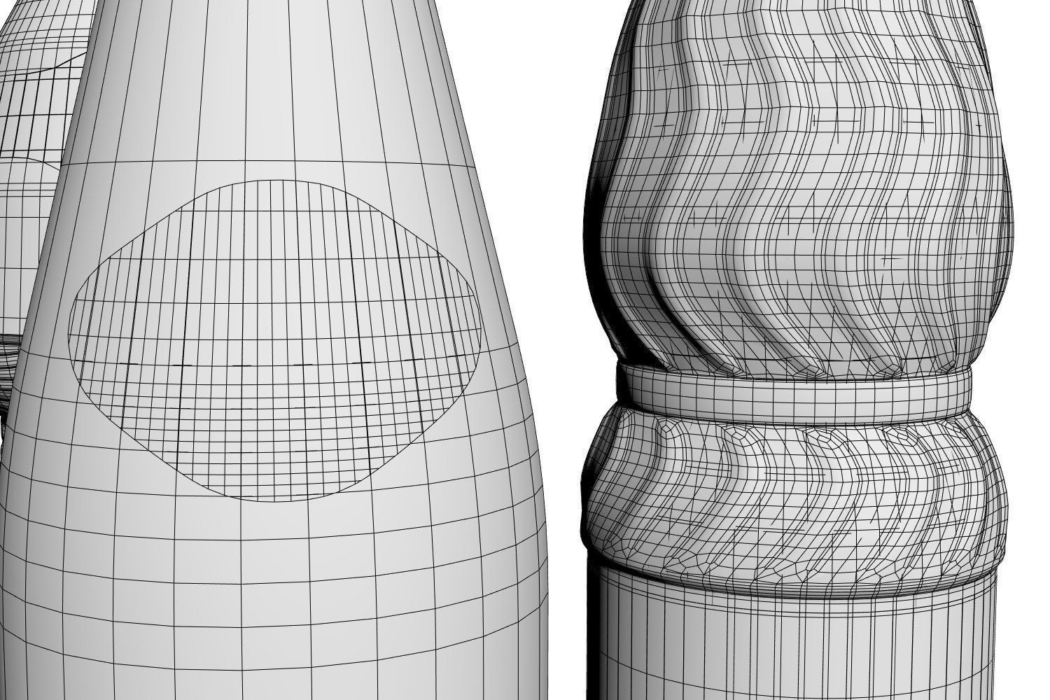 Three bottles with mineral water 3D model_4