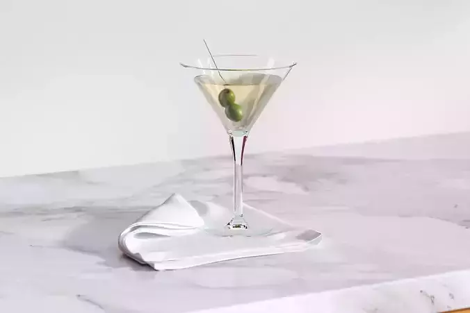 Glass of martini 3D model