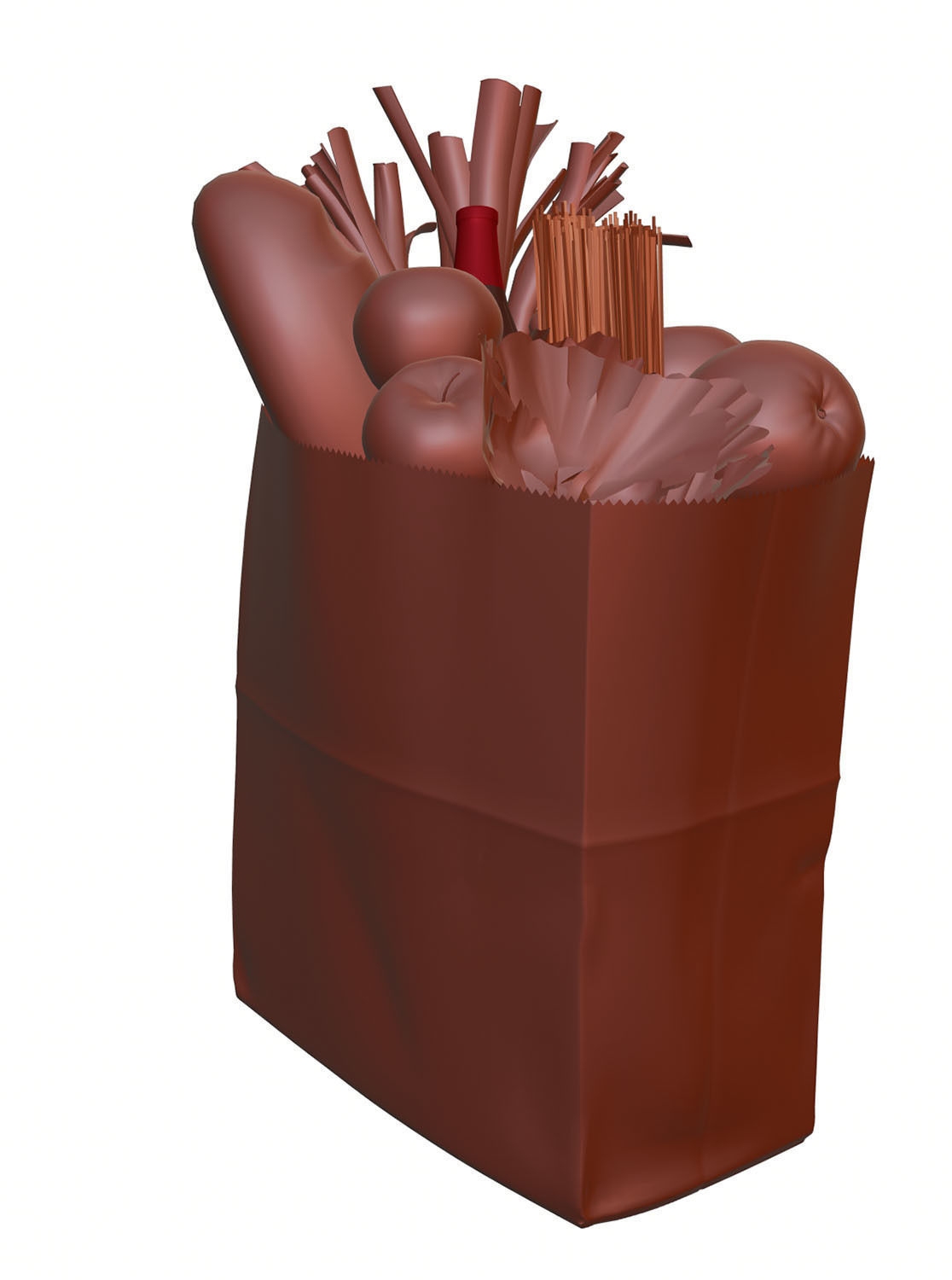 Paper bag full of groceries 3D model_12