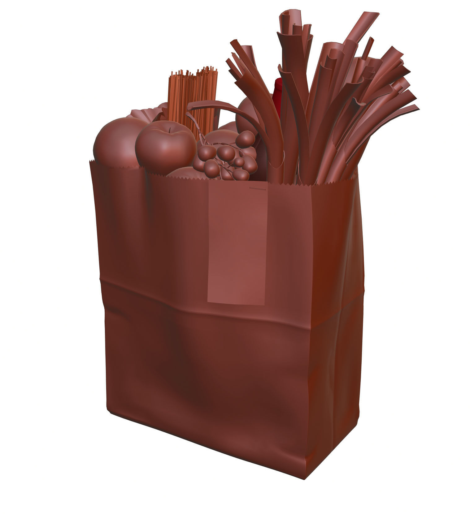 Paper bag full of groceries 3D model_9