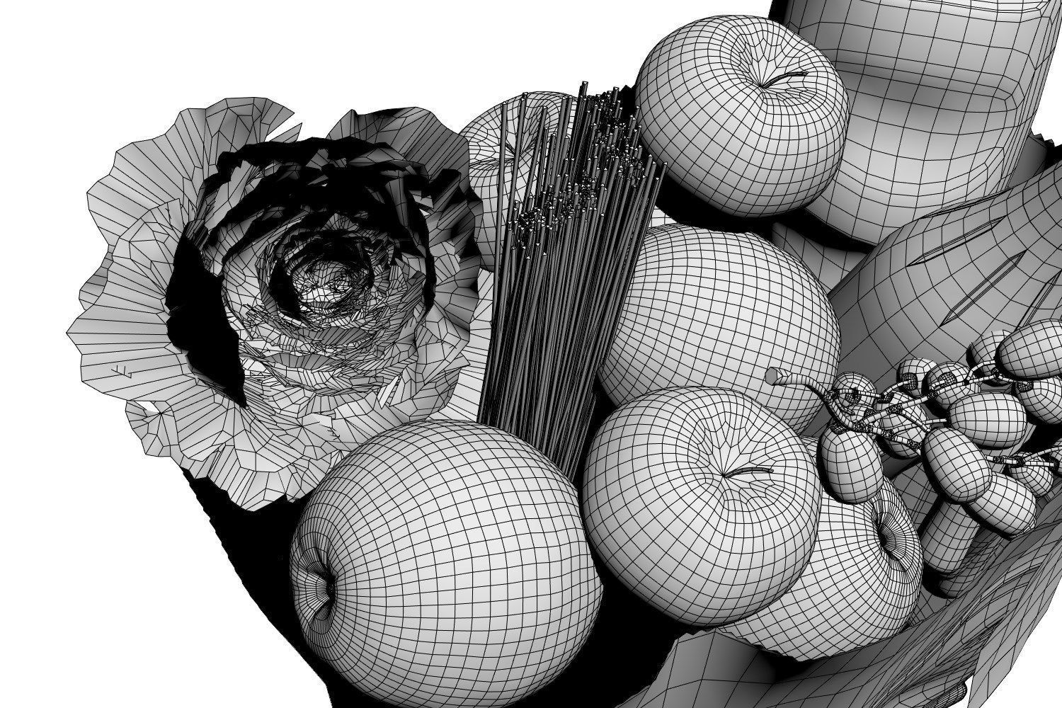 Paper bag full of groceries 3D model_7