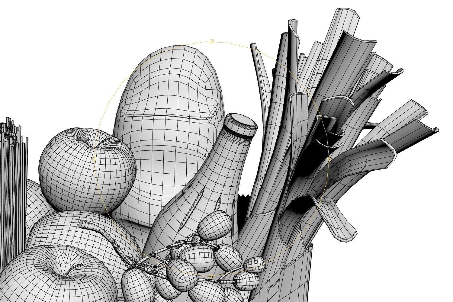 Paper bag full of groceries 3D model_6