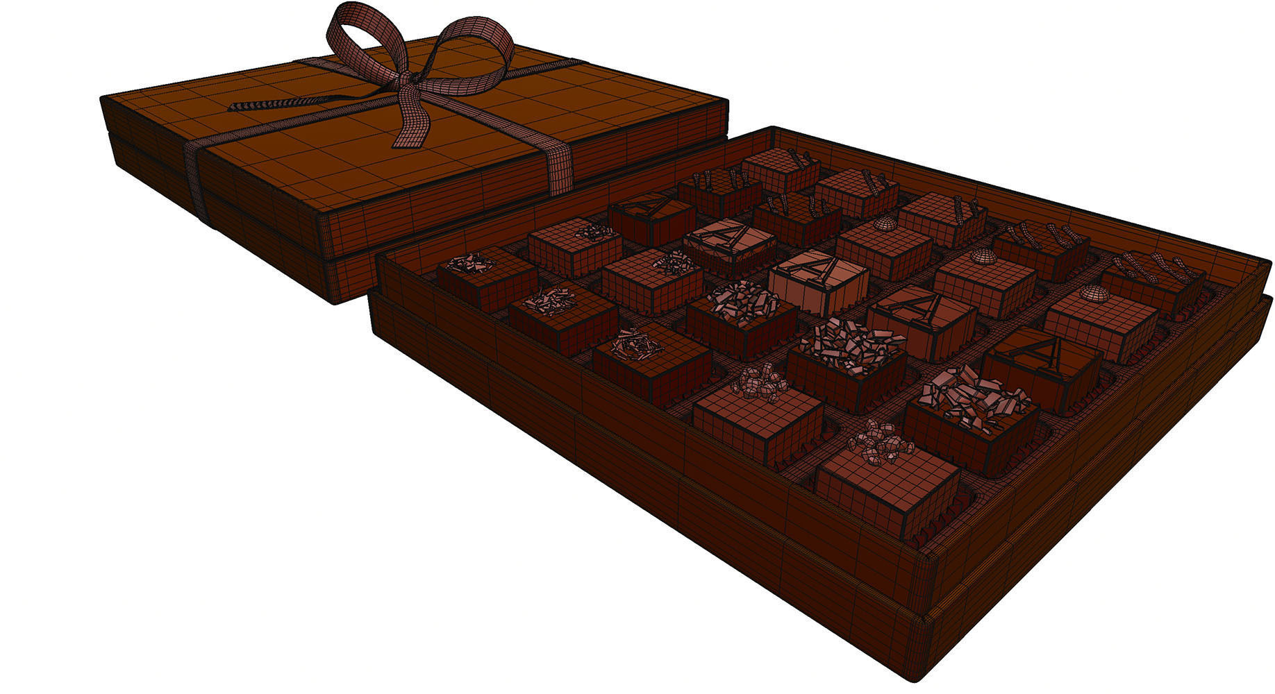 Box of chocolates in a gift package 3D model_14