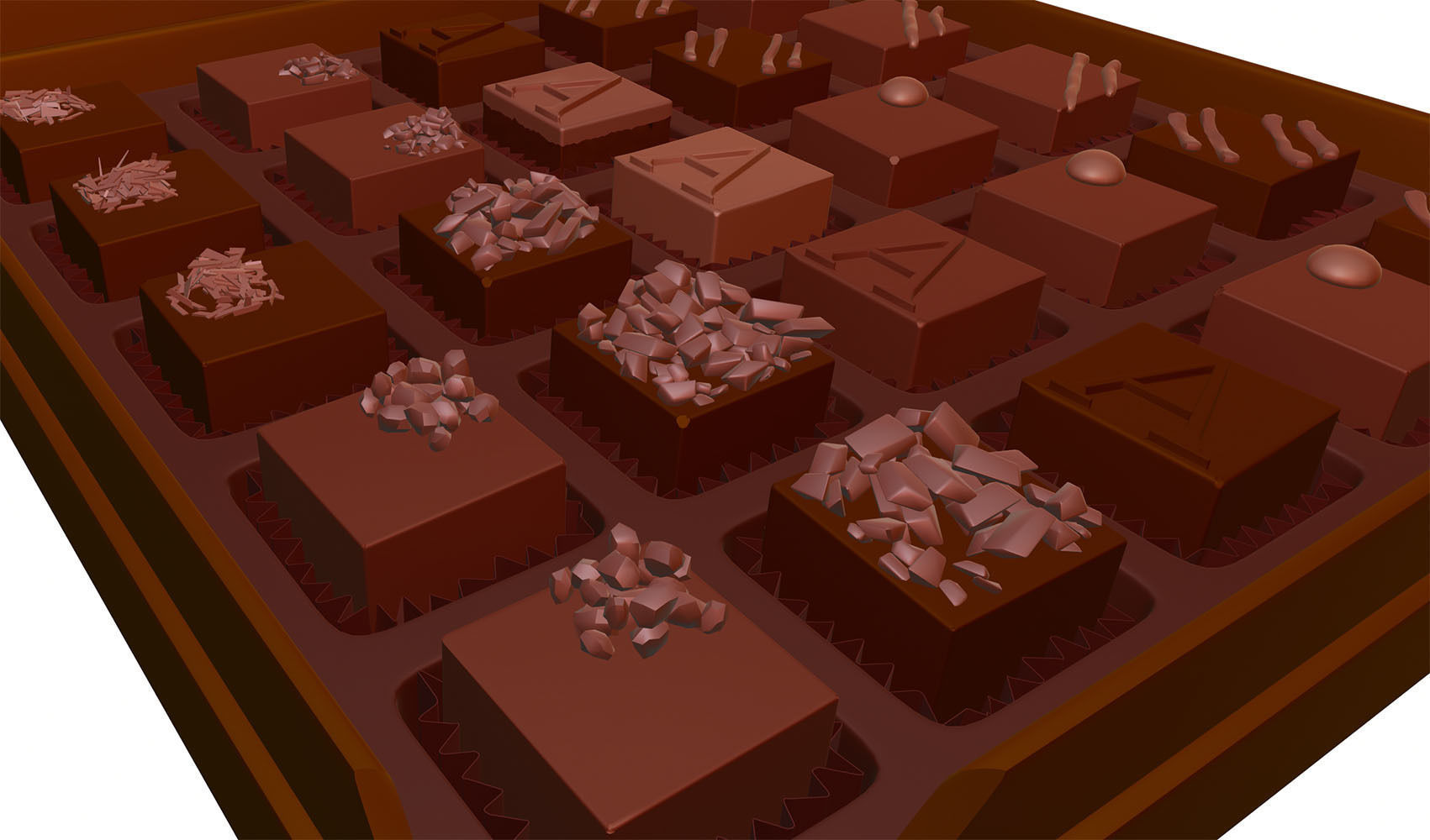 Box of chocolates in a gift package 3D model_11