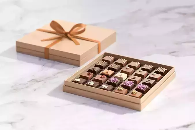 Box of chocolates in a gift package