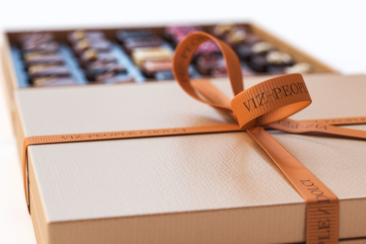 Box of chocolates in a gift package 3D model_1