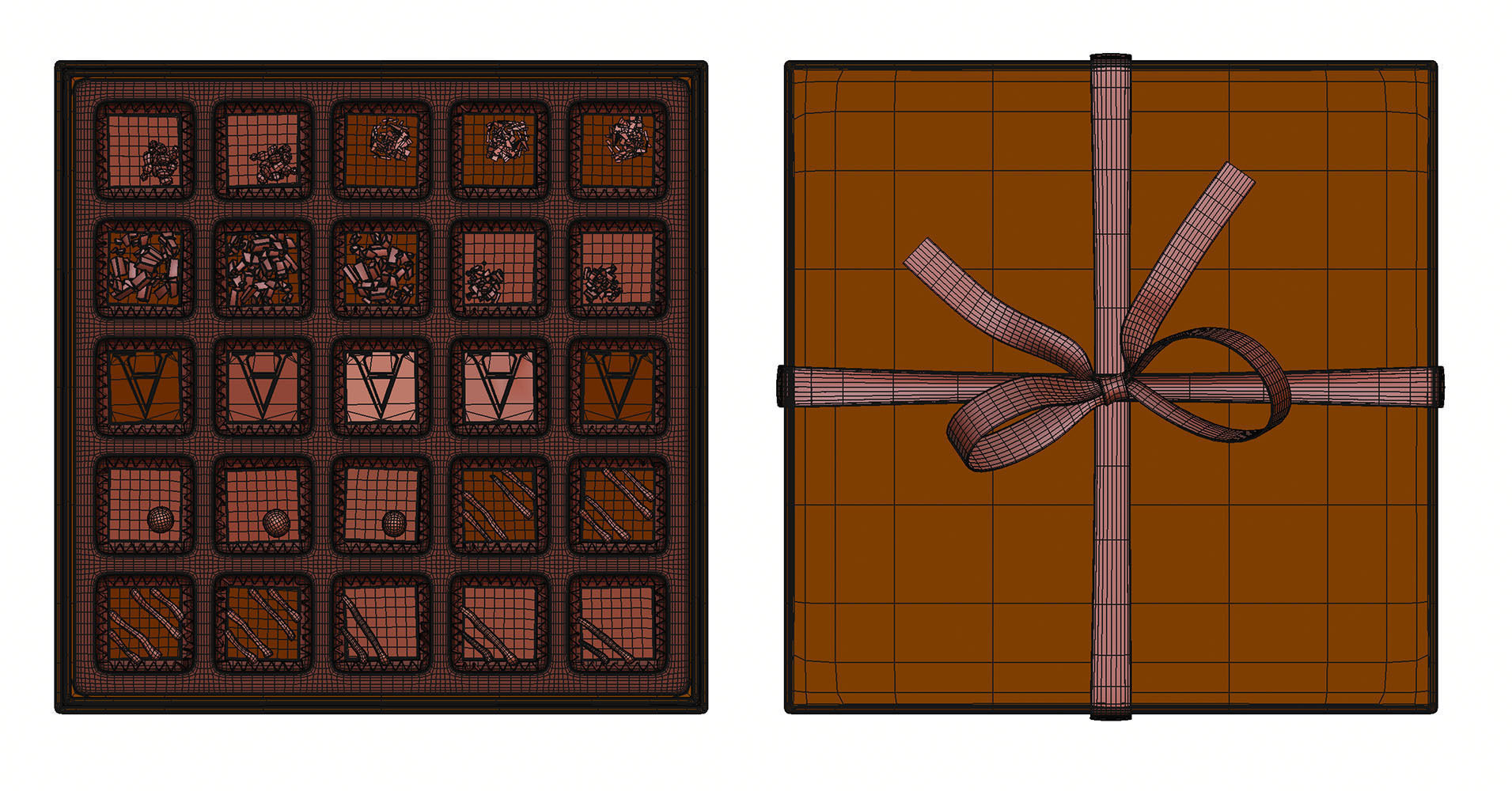 Box of chocolates in a gift package 3D model_13