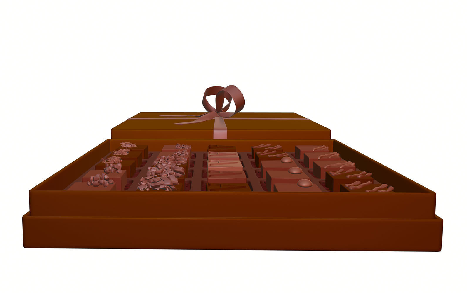 Box of chocolates in a gift package 3D model_12