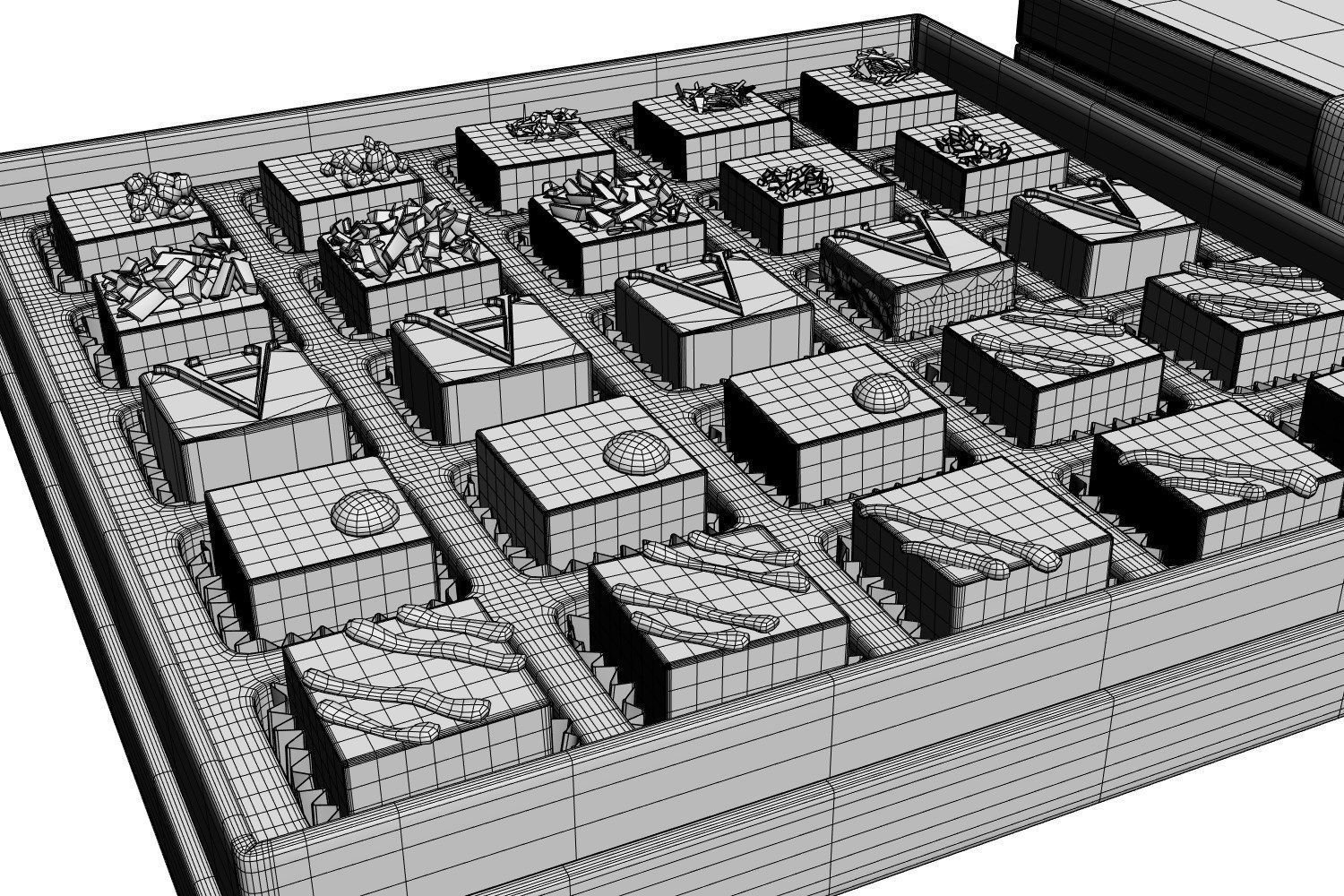 Box of chocolates in a gift package 3D model_5