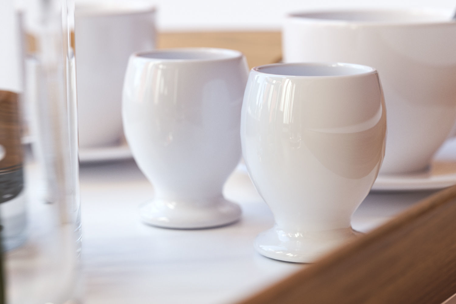 Porcelain breakfast set on a wooden tray 3D model_1