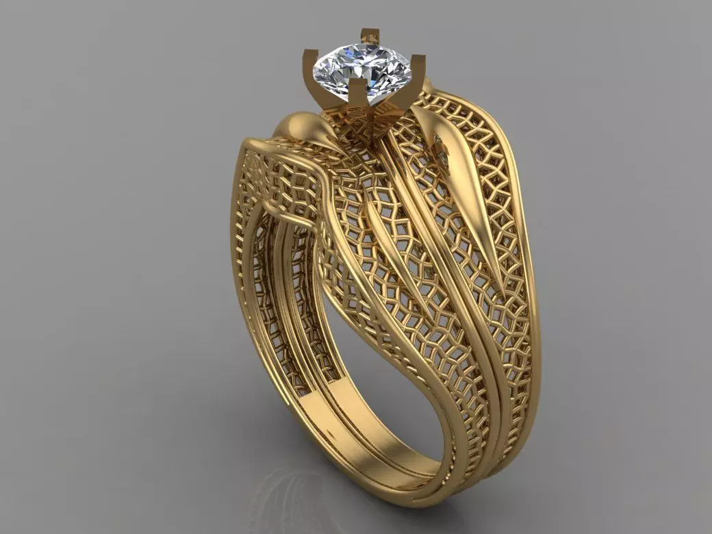 GC GOLD Y068 - Diamond Ring 3D print model_0