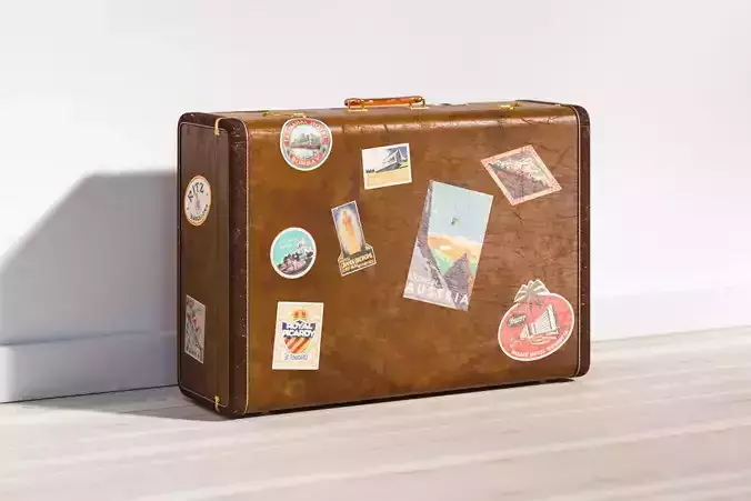 Classic brown suitcase