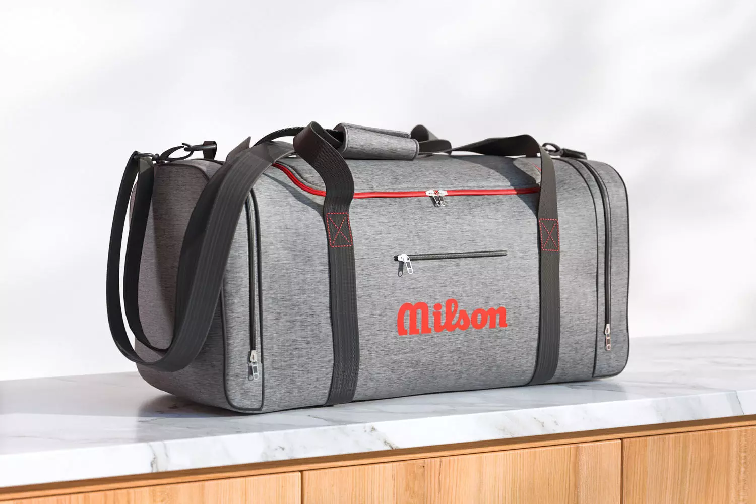 Gray travel bag 3D model
