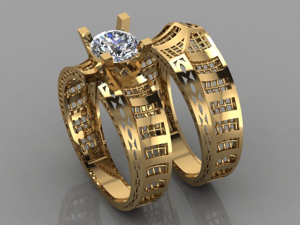 GC GOLD Y070- Diamond Ring  3D print model_1