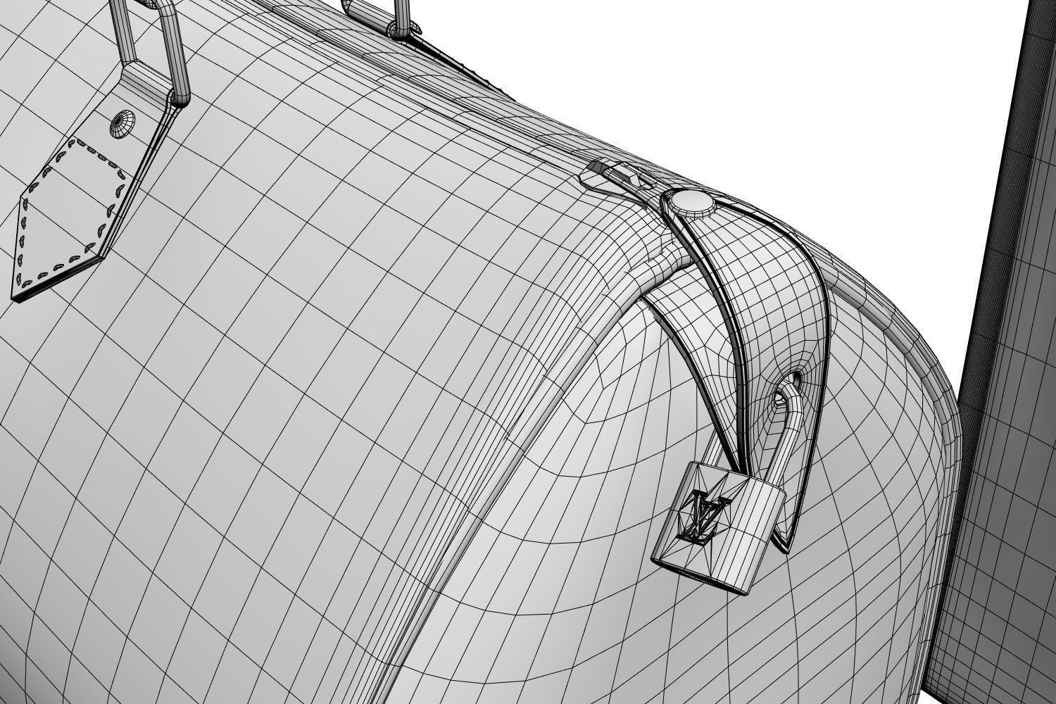 Set of four stylish brown bags 3D model_6