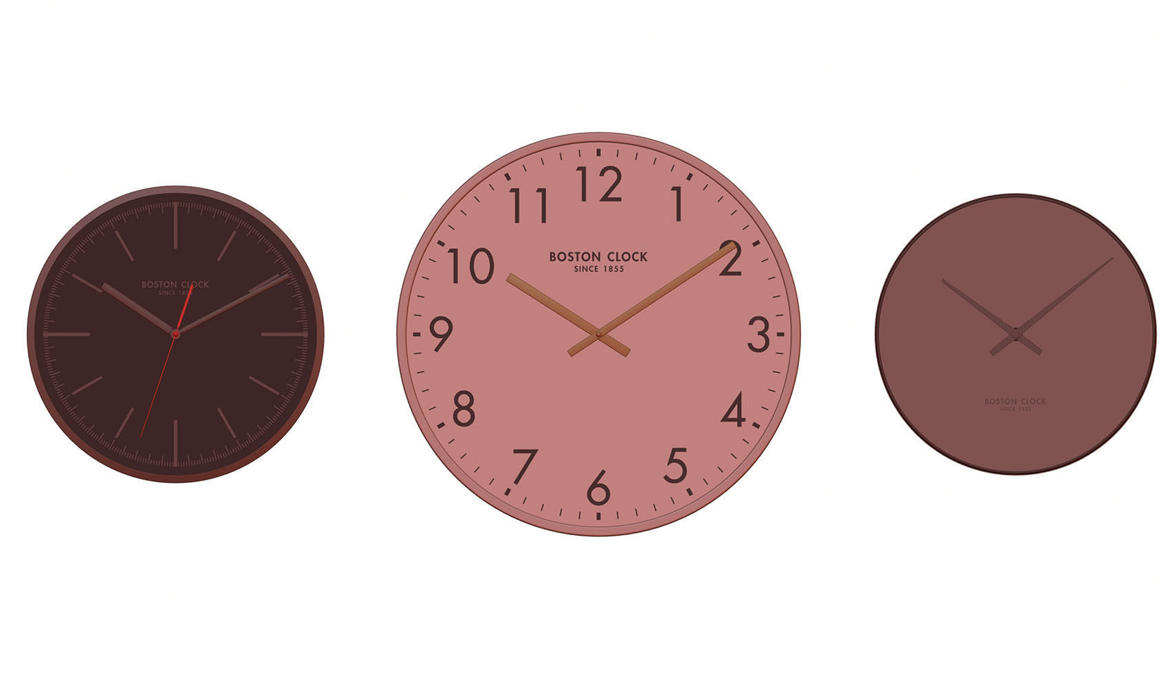 Set of three wall clocks 3D model_10