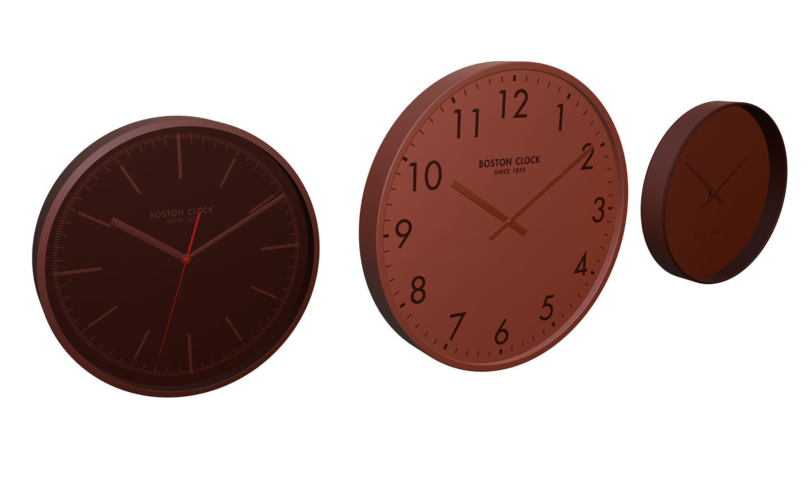 Set of three wall clocks 3D model_9