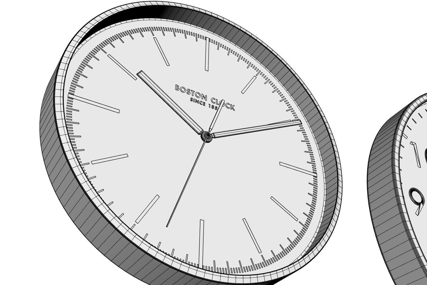 Set of three wall clocks 3D model_4