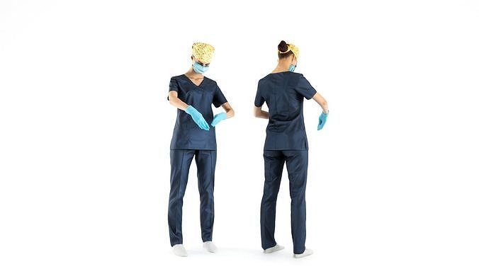 Female surgical nurse at work 23 Low-poly 3D model