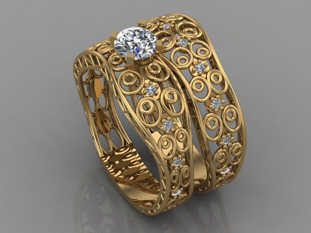 GC GOLD Y072- Diamond Ring 3D print model_1