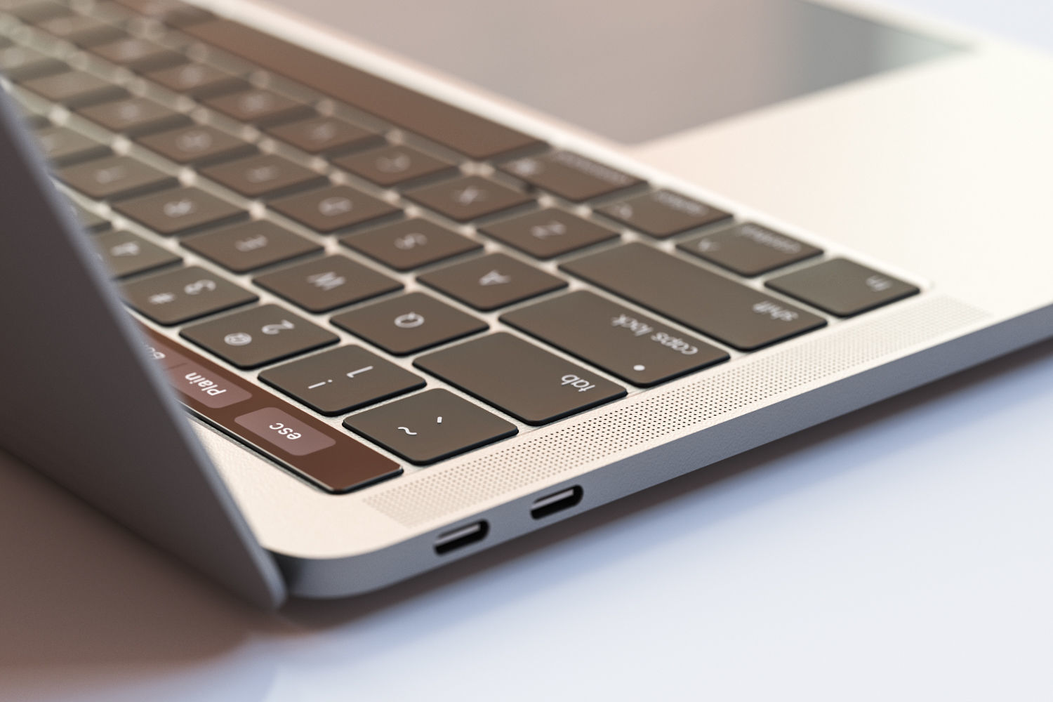Silver laptop 3D model_2