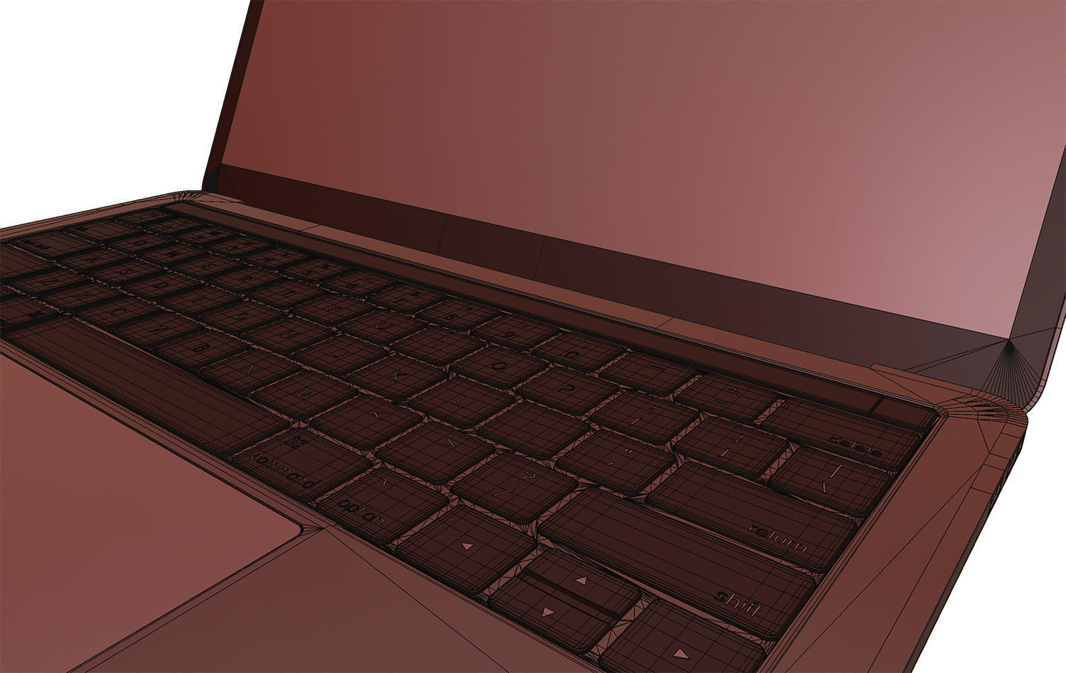 Silver laptop 3D model_13