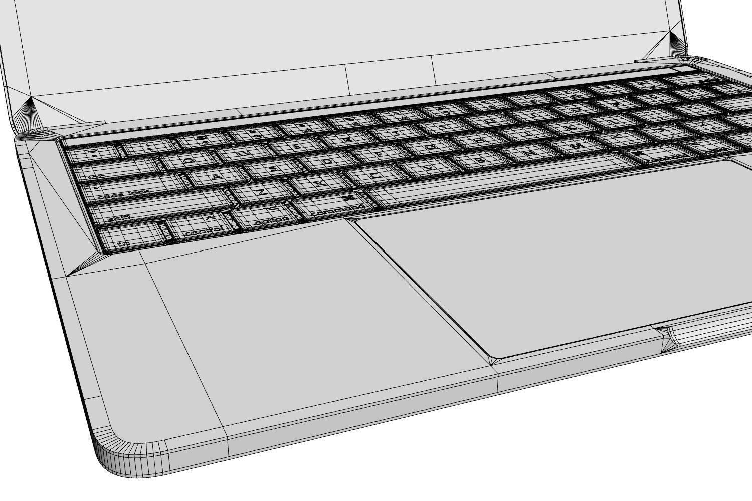 Silver laptop 3D model_7