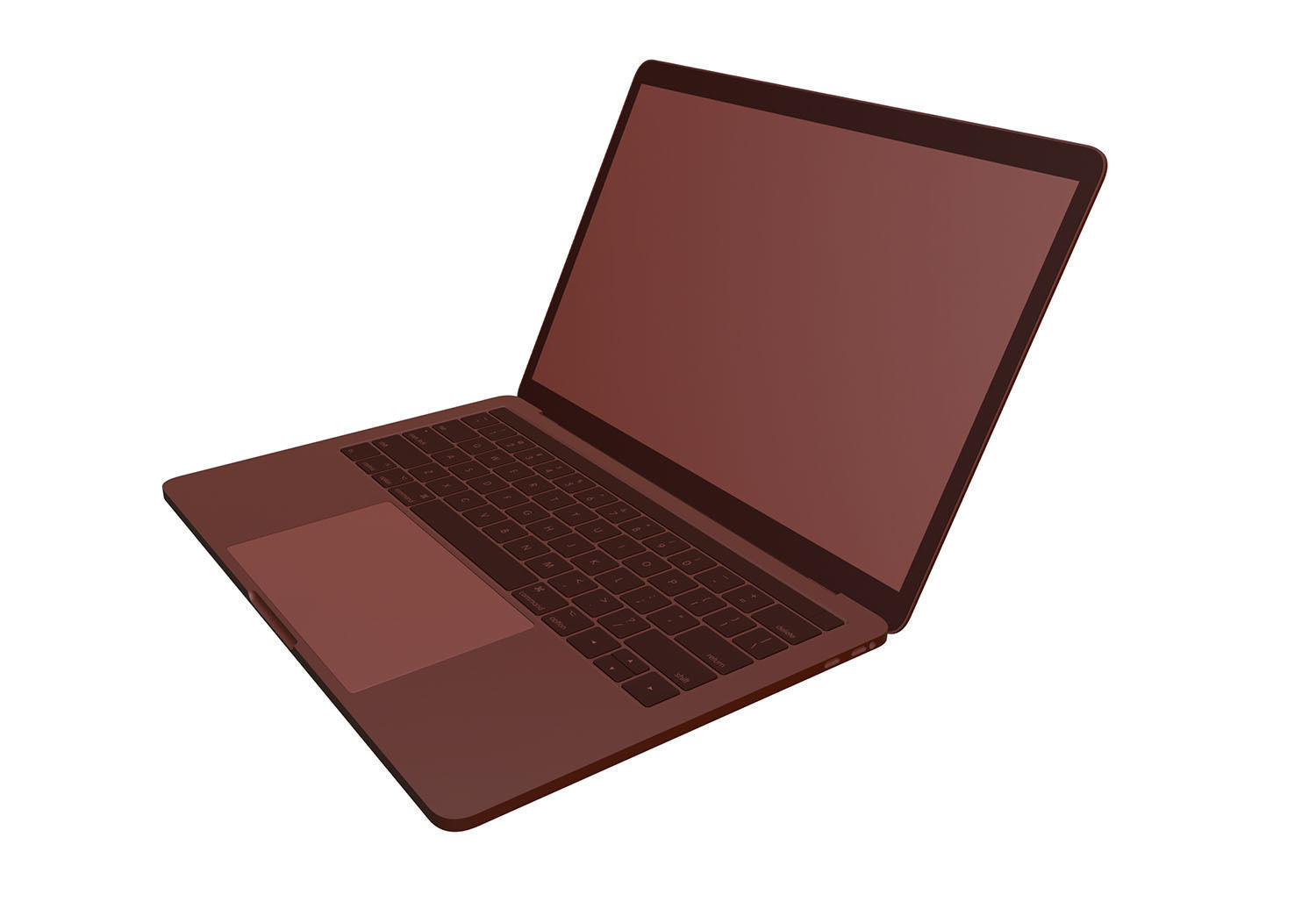 Silver laptop 3D model_10