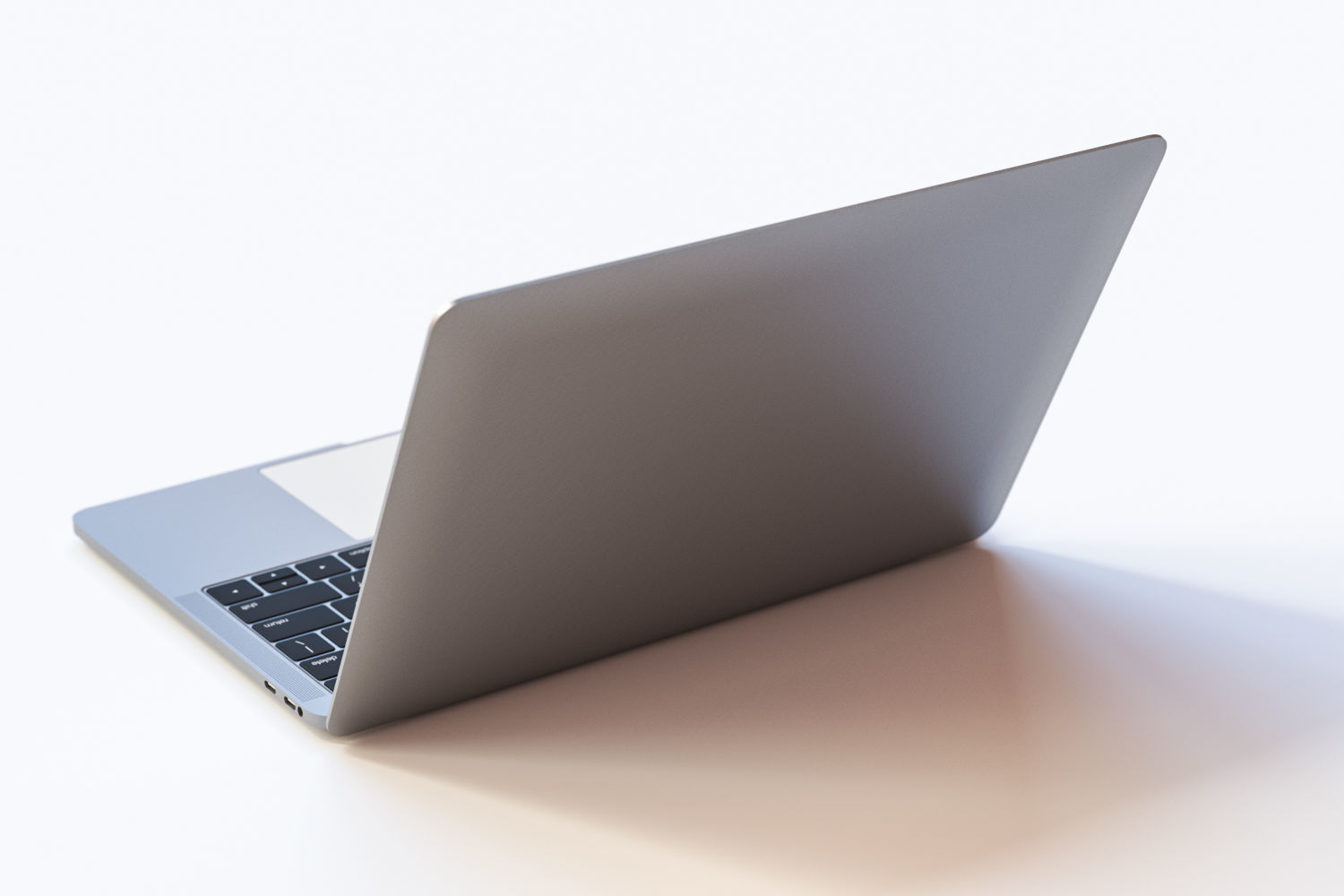 Silver laptop 3D model_3